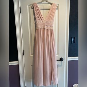 Light pink lace maxi formal dress